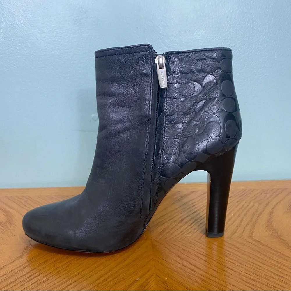 Coach‎ Hanni Leather Black Booties Heeled Sz 10 Read Description Please - Picture 2 of 15